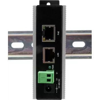 Ethernet PoE Gigabit injektor Exsys EX-6007POE-WT — 1×Gigabit RJ45, PoE, 12–24V svorkovnica