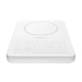 Powerbank Belkin BPD010hqWH 5000 mAh, bezdrôtové nabíjanie 7,5 W, USB-C, biela