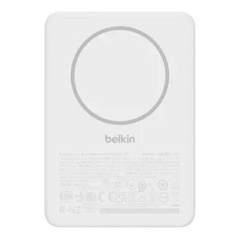 Powerbank Belkin BPD010hqWH 5000 mAh, bezdrôtové nabíjanie 7,5 W, USB-C, biela