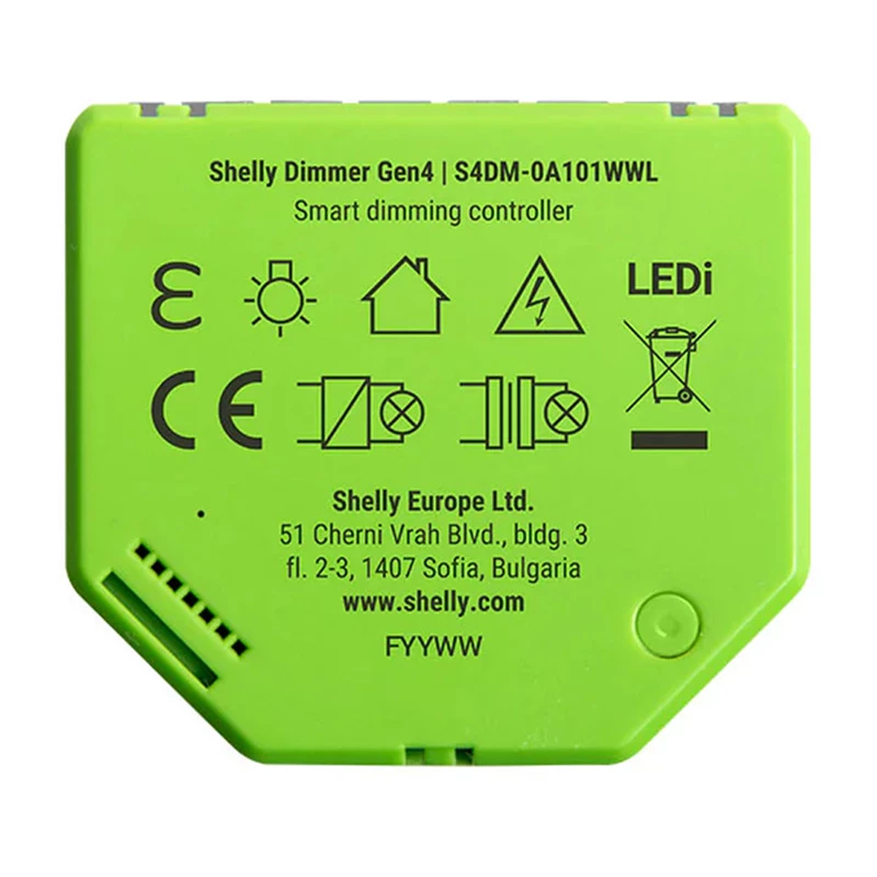 Shelly Dimmer Gen4 Green multi-protokolová konektivita