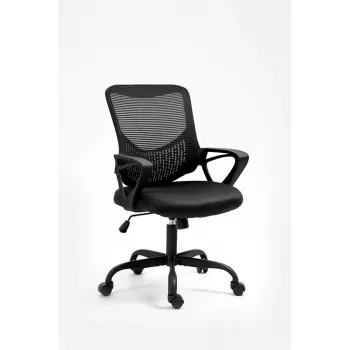Kancelárska stolička ActiveJet YK507 čierna – ergonomická otočná stolička, textil/PU, výškovo nastaviteľná