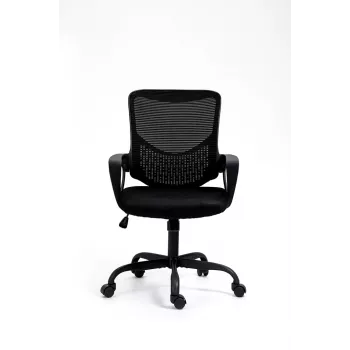 Kancelárska stolička ActiveJet YK507 čierna – ergonomická otočná stolička, textil/PU, výškovo nastaviteľná