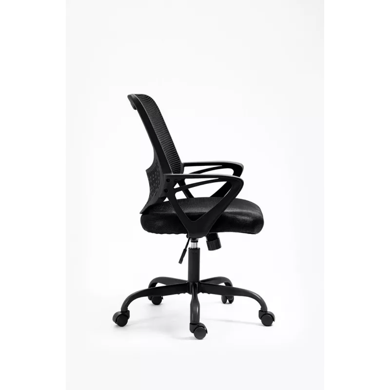 Kancelárska stolička ActiveJet YK507 čierna – ergonomická otočná stolička, textil/PU, výškovo nastaviteľná