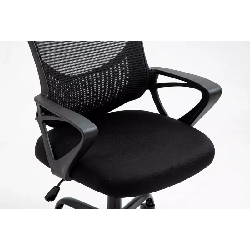 Kancelárska stolička ActiveJet YK507 čierna – ergonomická otočná stolička, textil/PU, výškovo nastaviteľná