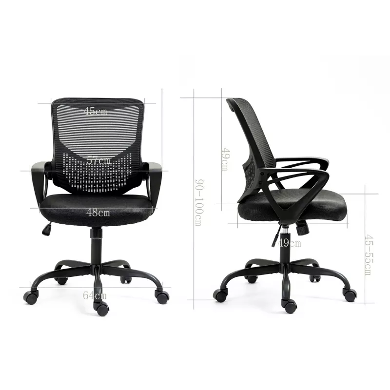 Kancelárska stolička ActiveJet YK507 čierna – ergonomická otočná stolička, textil/PU, výškovo nastaviteľná