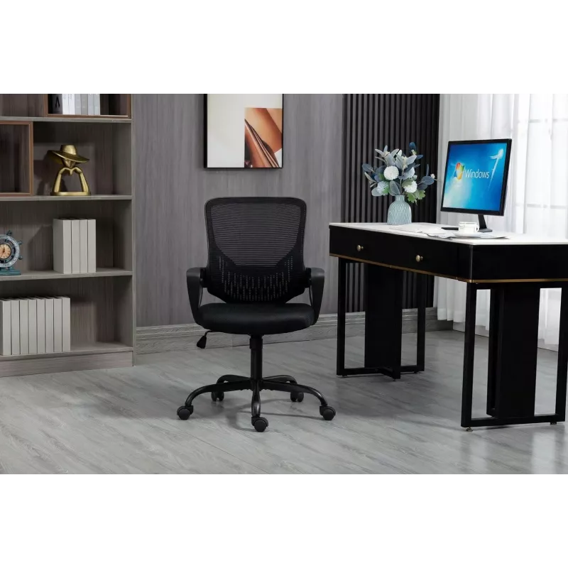 Kancelárska stolička ActiveJet YK507 čierna – ergonomická otočná stolička, textil/PU, výškovo nastaviteľná