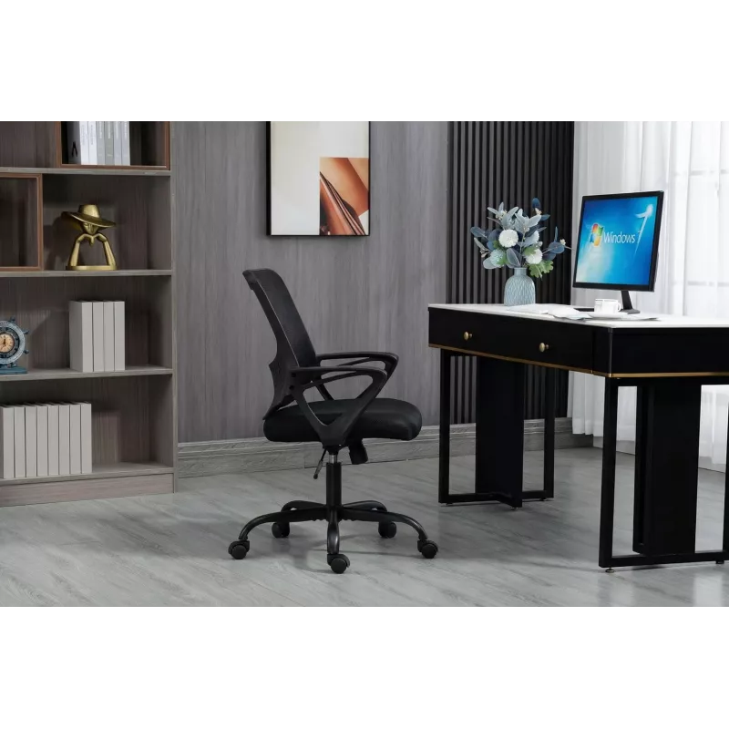 Kancelárska stolička ActiveJet YK507 čierna – ergonomická otočná stolička, textil/PU, výškovo nastaviteľná