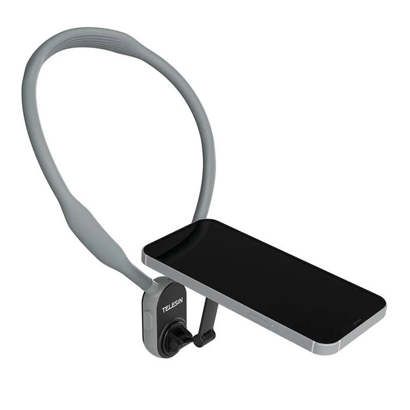Telesin magnetický nákrčný držiak MNM-002 pre iPhone (12–16) – nastaviteľný uhol, nízka hmotnosť