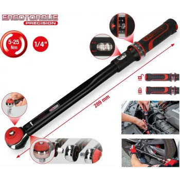 KS TOOLS ERGOTORQUE - momentový kľúč - 1/4 - 5 - 25 N·m