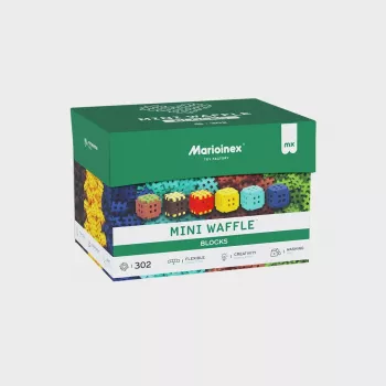 Stavebné kocky Marioinex Mini Waffle 302 dielov — stohovateľná, do seba zapadajúca stavebná sada