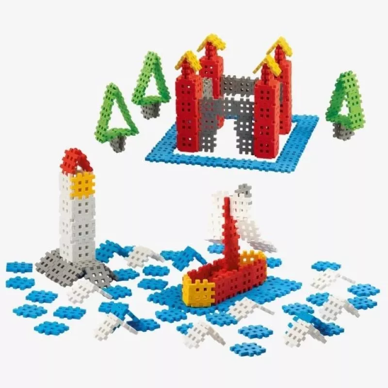 Stavebné kocky Marioinex Mini Waffle 200 kusov – plastový stavebnicový systém na spájanie