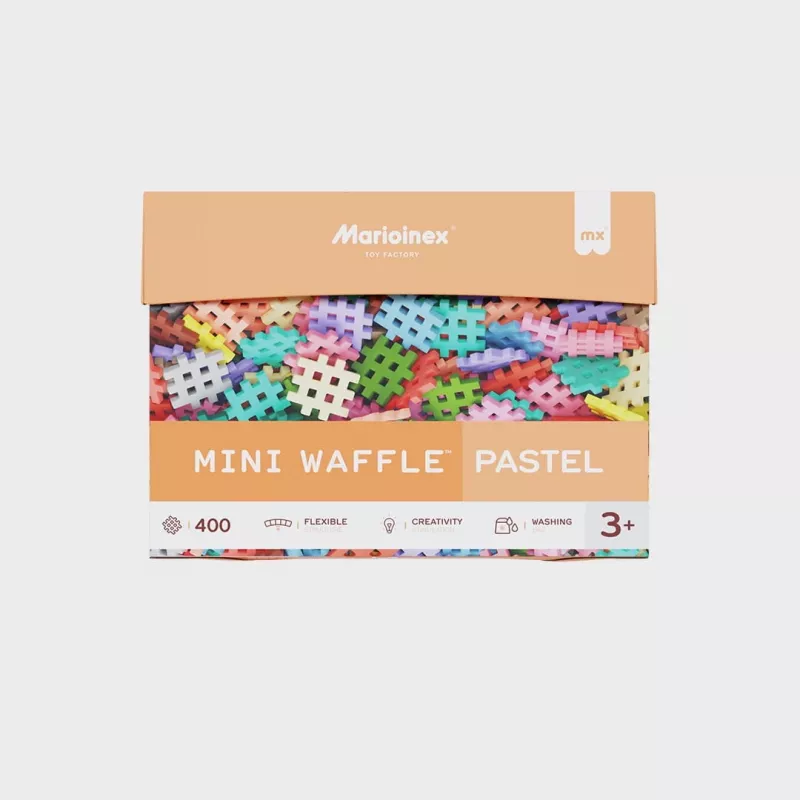 Stavebnice Marioinex Mini Waffle 400 kusov pastel – stavebná sada pre deti