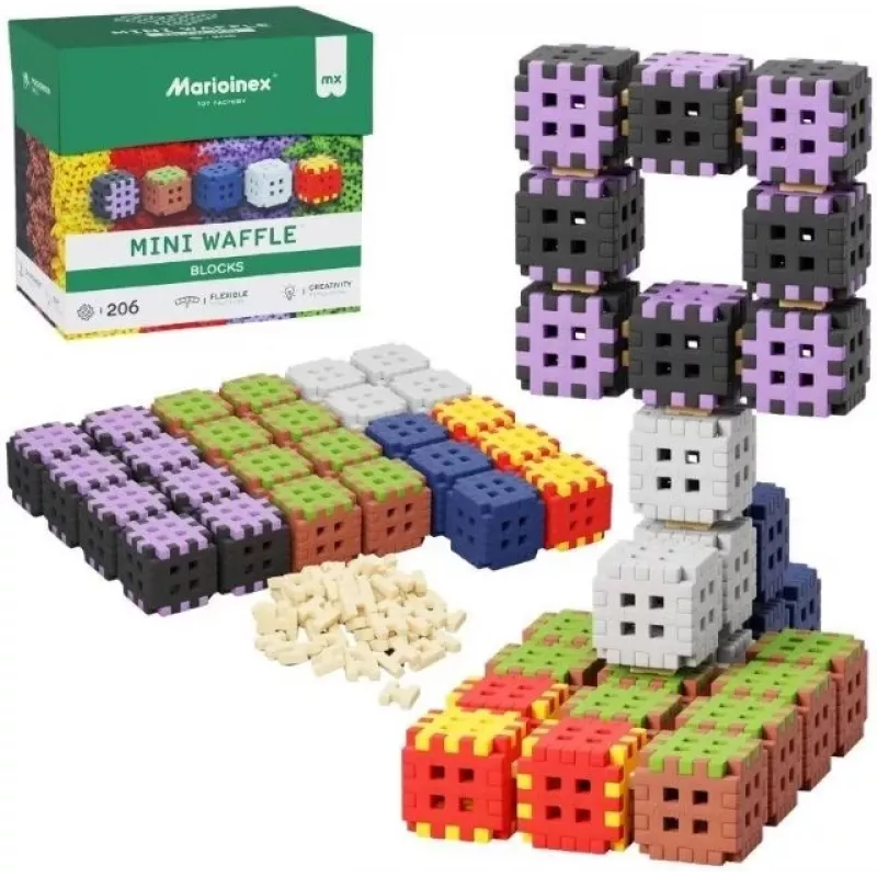 Stavebné kocky Marioinex Mini Waffle 206 kusov — detská stavebná sada