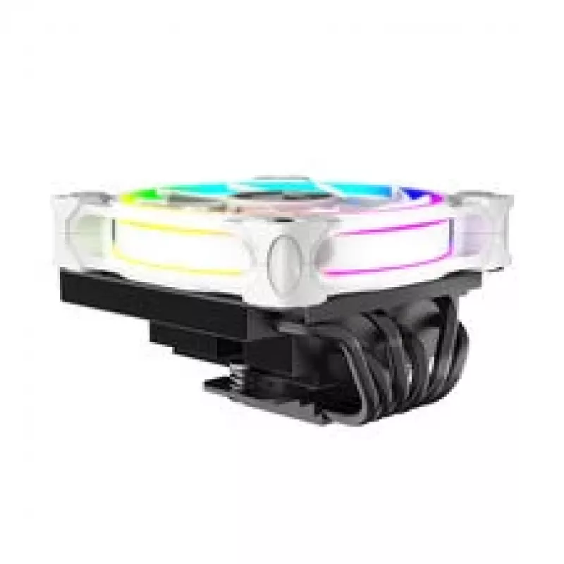 CPU chladič Akasa SOHO H6L RGB biely – Low-Profile chladič s RGB ventilátorom, kompatibilný s kompaktnými systémami Mini-ITX