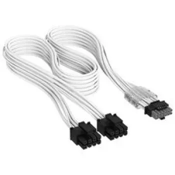 Corsair Premium-Sleeved 2x 8-Pin na 12V-2x6 kábel, pre Type-4 napájací zdroj – biela