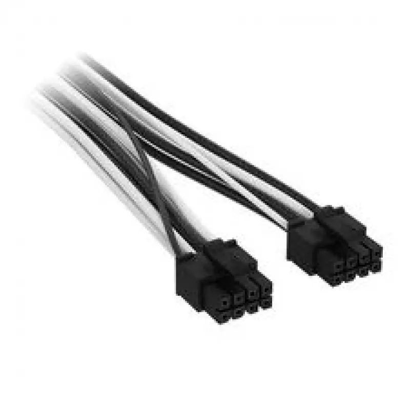 Corsair Premium-Sleeved 2x 8-Pin na 12V-2x6 kábel, pre Type-5 napájací zdroj – čierna/biela