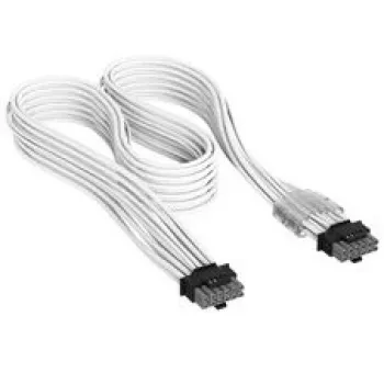 Corsair Premium-Sleeved 12V-2x6 na 12V-2x6 kábel, Universal - biely