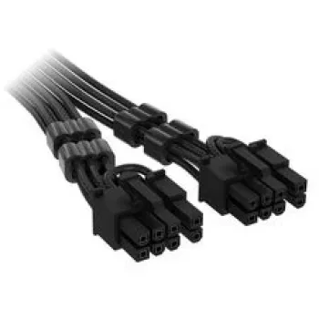 Corsair Premium-Sleeved 12V-2x6 na 2x 6+2-Pin PCIe kábel, Universal – čierny