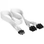 Corsair Premium-Sleeved 12V-2x6 na 2x 6+2-Pin PCIe kábel, Universal - biela