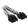 Corsair Premium-Sleeved 12V-2x6 na 2x 6+2-Pin PCIe kábel, Universal – čierna/biela