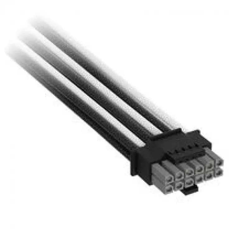 Corsair Premium-Sleeved 12V-2x6 na 2x 6+2-Pin PCIe kábel, Universal – čierna/biela
