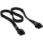Corsair kábel, Type 4, napájací konektor PCIe, 8-pin (6+2), 650 mm, jednotlivo opletený – čierny