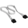 Corsair kábel, Type 4, napájací konektor PCIe, 8-pin (6+2), 650 mm, jednotlivo opláštený – biely