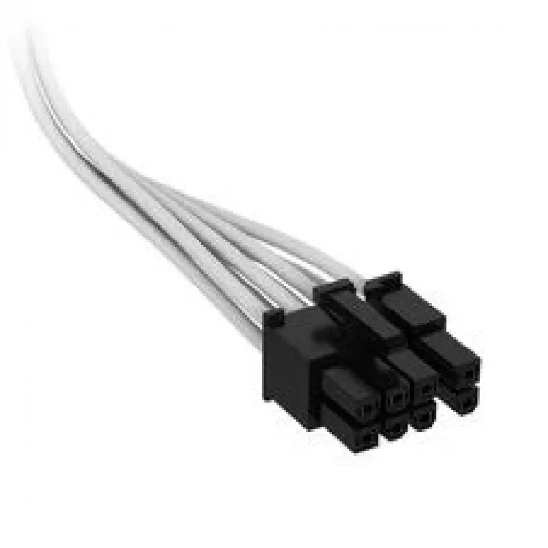 Corsair kábel, Type 4, napájací konektor PCIe, 8-pin (6+2), 650 mm, jednotlivo opláštený – biely