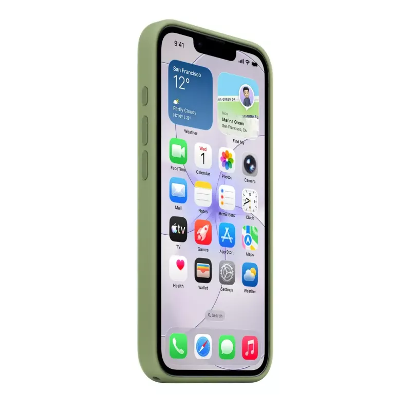 Ochranné silikónové puzdro s MagSafe pre Apple iPhone 17e — Light Moss, vhodné pre 15,5 cm (6,1 palca) obrazovky