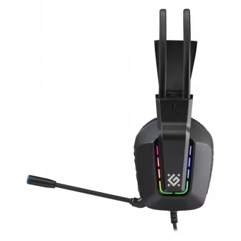 Káblový USB herný headset DEFENDER GOTHIC RGB s mikrofónom, čierny
