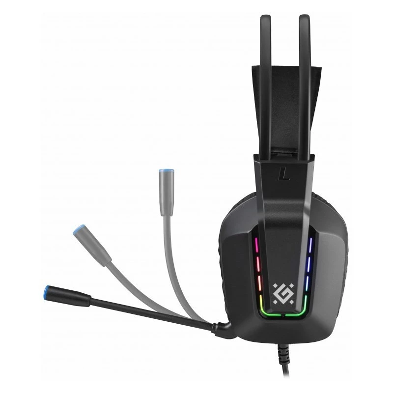 Káblový USB herný headset DEFENDER GOTHIC RGB s mikrofónom, čierny
