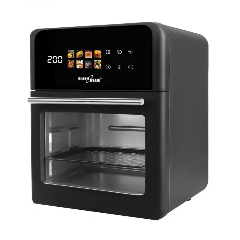 Teplovzdušná fritéza GreenBlue GB950 1800W, objem 10 l, 8 programov, dotykový panel, časovač, čierna