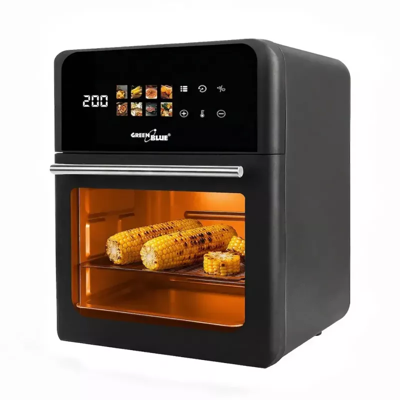 Teplovzdušná fritéza GreenBlue GB950 1800W, objem 10 l, 8 programov, dotykový panel, časovač, čierna