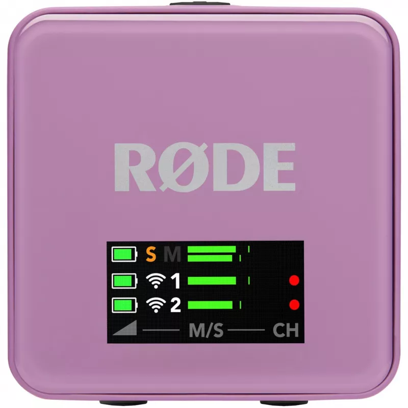 Bezdrôtový lavalierový mikrofón Rode Wireless Go III fialový 2,4 GHz kompaktný dizajn