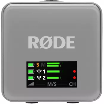 Bezdrôtový mikrofón Rode Wireless GO III sivý — kompaktný dizajn, integrovaná batéria
