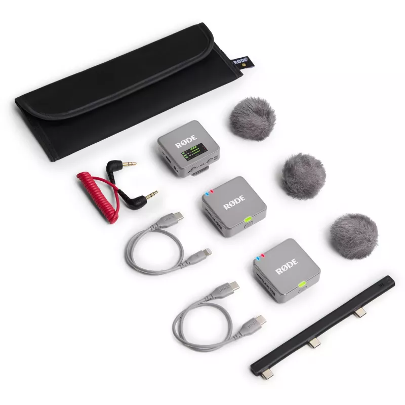 Bezdrôtový mikrofón Rode Wireless GO III sivý — kompaktný dizajn, integrovaná batéria