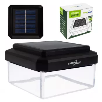 Solárne LED stĺpové svietidlo GreenBlue GB127 WW — 3200 K neutrálna biela, 80×80 mm kryt, NiMH batéria