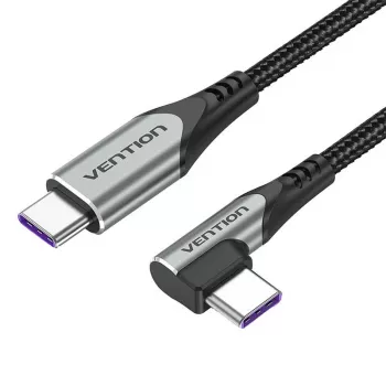 Vention TAKHF USB-C na USB-C 5A uhlový kábel (sivý)