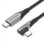 Vention TAKHF USB-C na USB-C 5A uhlový kábel (sivý)