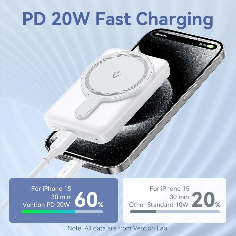 Powerbank Wrl 5000MAH 20W/MAGNETIC čierny FHSB0 Vention