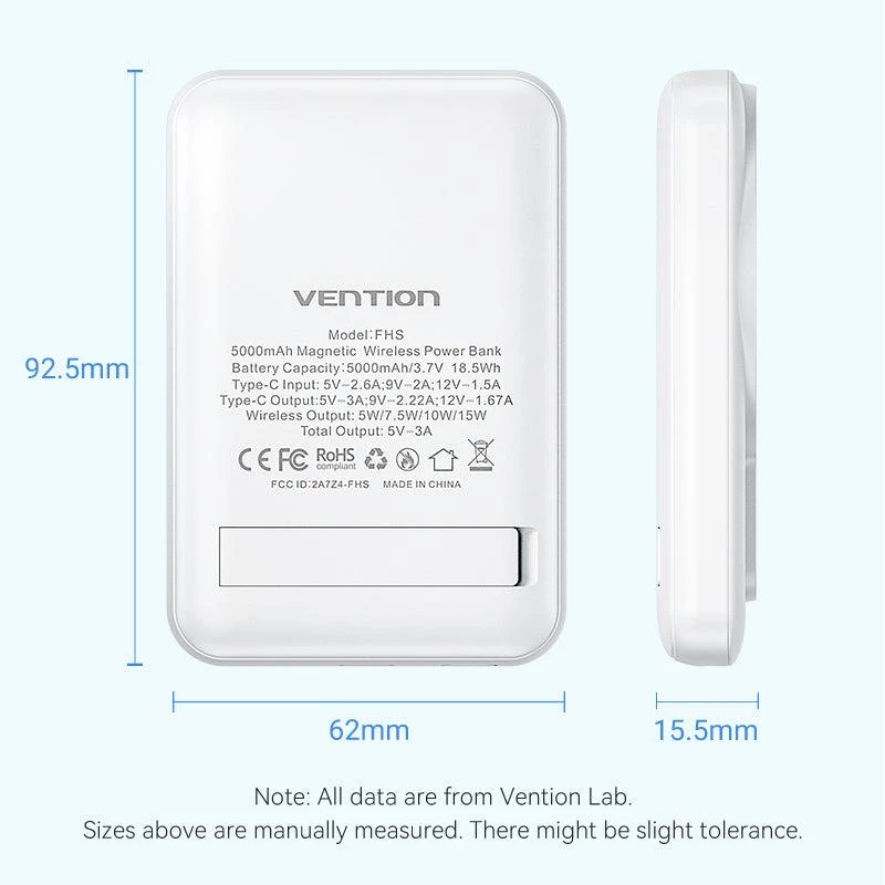 Powerbank Wrl 5000MAH 20W/MAGNETIC čierny FHSB0 Vention