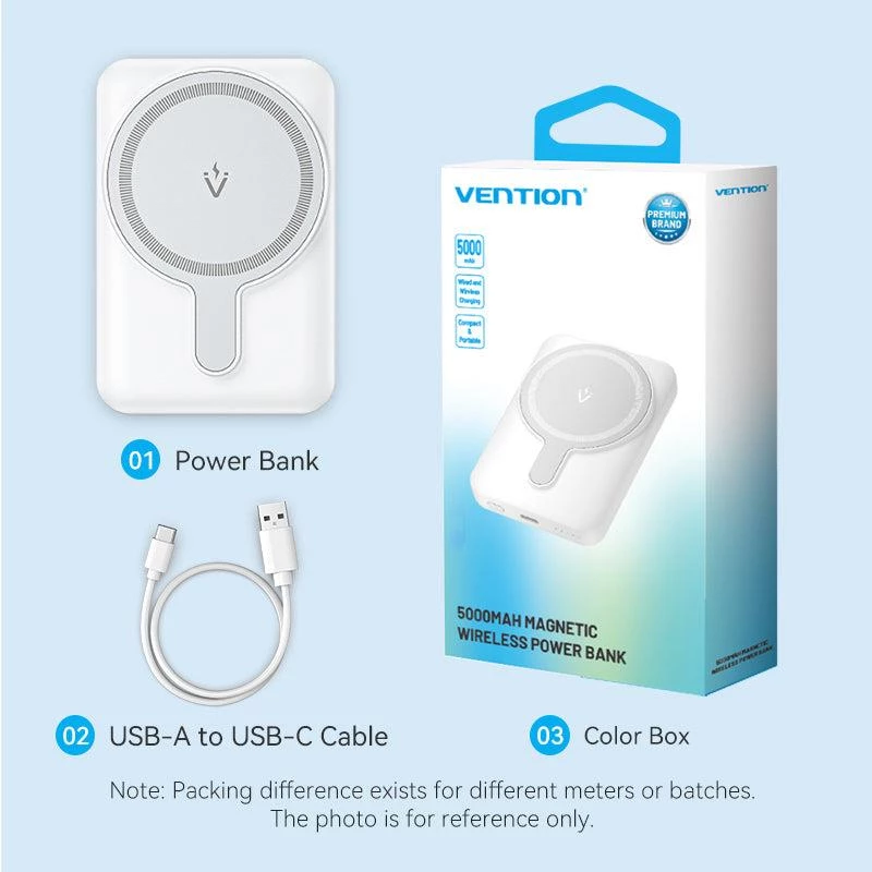 Powerbank Wrl 5000MAH 20W/MAGNETIC čierny FHSB0 Vention