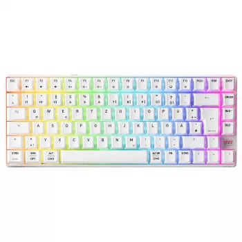 Mechanická kompaktná bezdrôtová klávesnica Cherry XTRFY K33 75% QWERTZ nemecká biela USB + RF + Bluetooth RGB