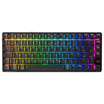Bezdrôtová herná klávesnica Cherry XTRFY K33 Compact 75 % QWERTZ nemecká USB + RF + Bluetooth RGB čierna