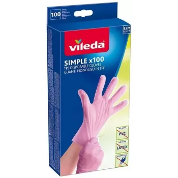 Jednorazové latexové rukavice VILEDA Multi Latex 100, béžová, veľkosť S/M, 100 ks