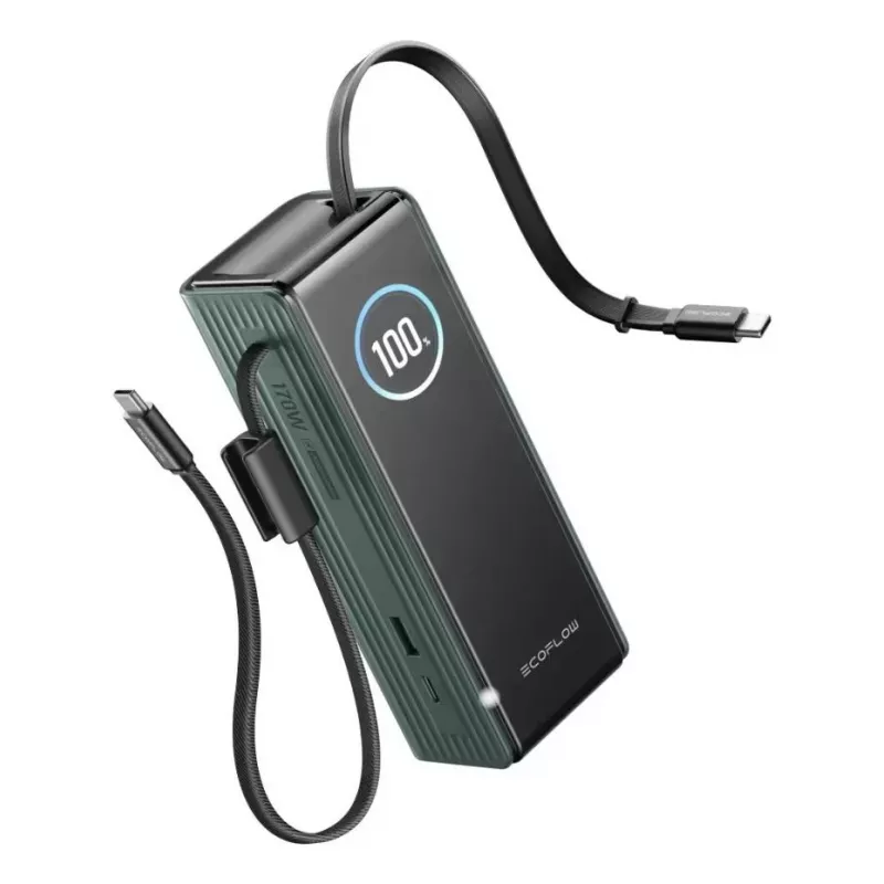 Powerbanka EcoFlow RAPID 25000 mAh zelená — 170 W celkový výkon, 2× USB-C, 1× USB-A