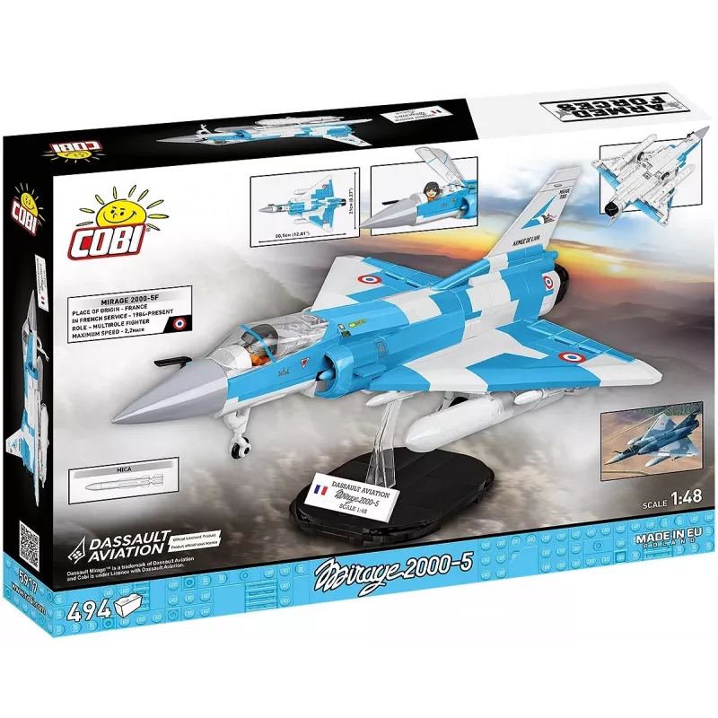Cobi Mirage 2000-5F Brick Model Kit, Armed Forces Series, 495 dielov, mierka 1:48
