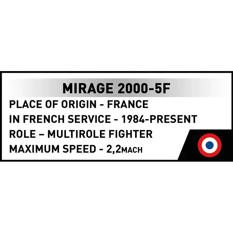 Cobi Mirage 2000-5F Brick Model Kit, Armed Forces Series, 495 dielov, mierka 1:48
