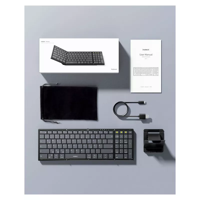 Bezdrôtová Bluetooth full-size klávesnica Inateck N0135 čierna — QWERTZ, nožnicové spínače