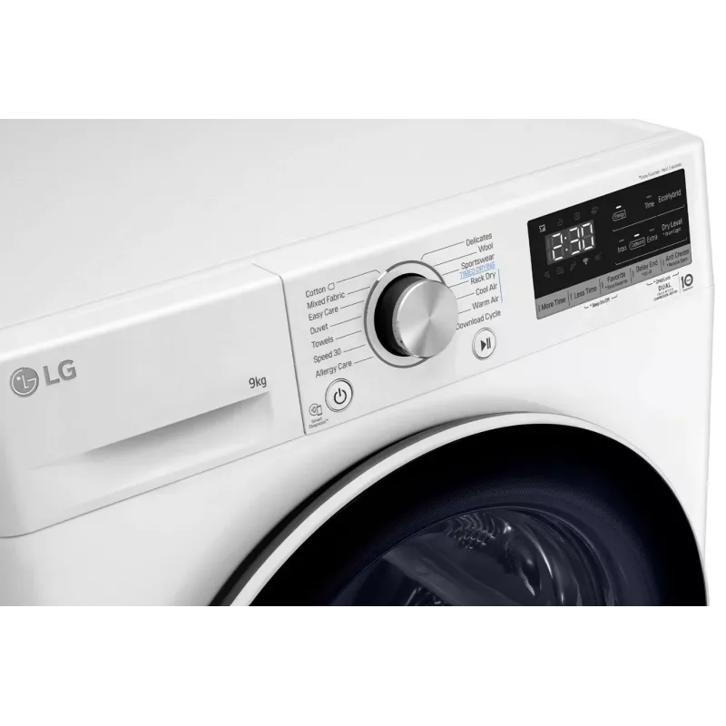 LG RH90V9AV4N, tepelné čerpadlo, 9 kg, hĺbka 66 cm - sušička bielizne